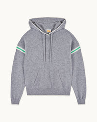 GRIS CHINE FONCE / NEW / QTY : 61 / Pull Hoodie Bandes Manches - Gris Chine Fonce