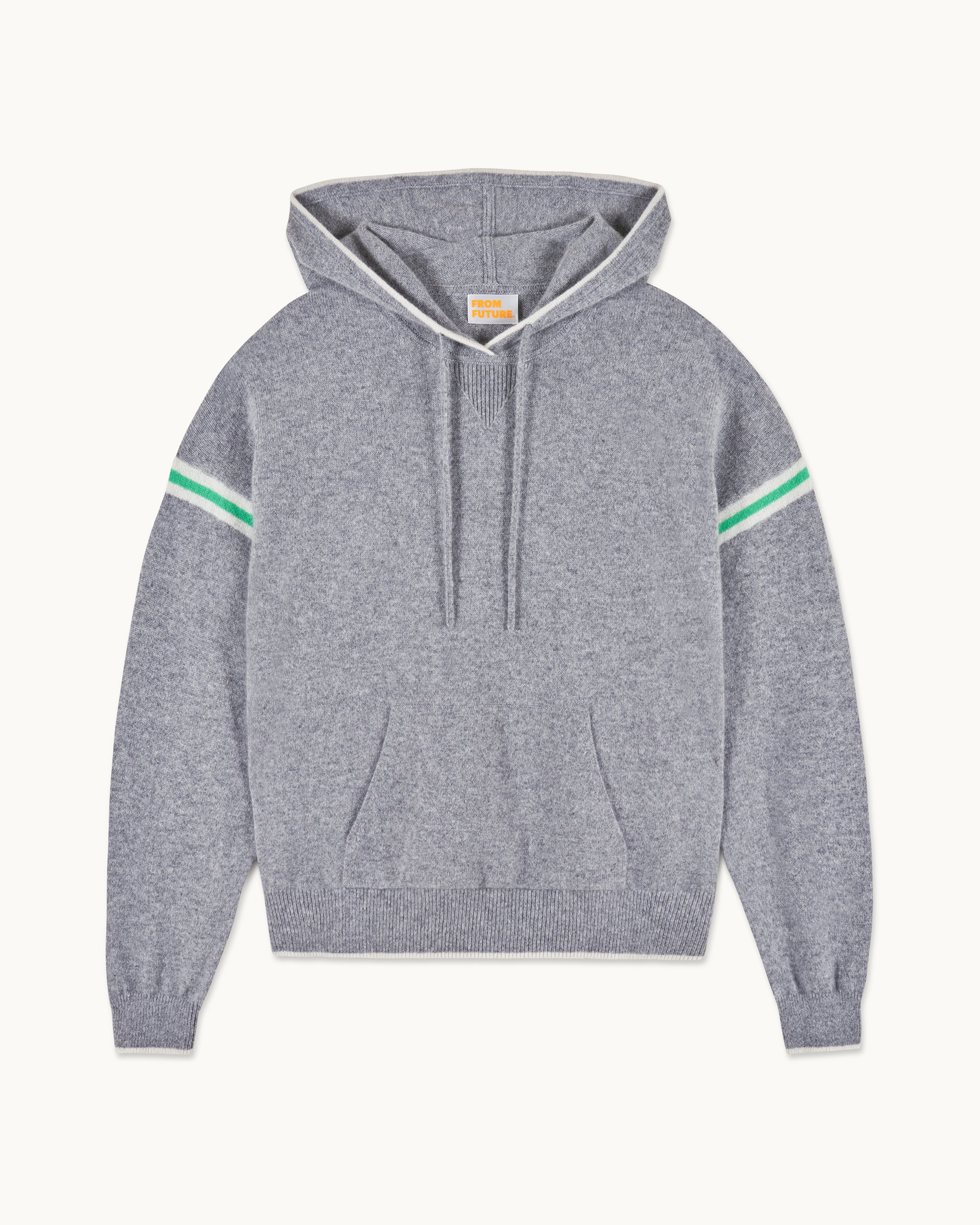 GRIS CHINE FONCE / NEW / QTY : 61 / Pull Hoodie Bandes Manches - Gris Chine Fonce