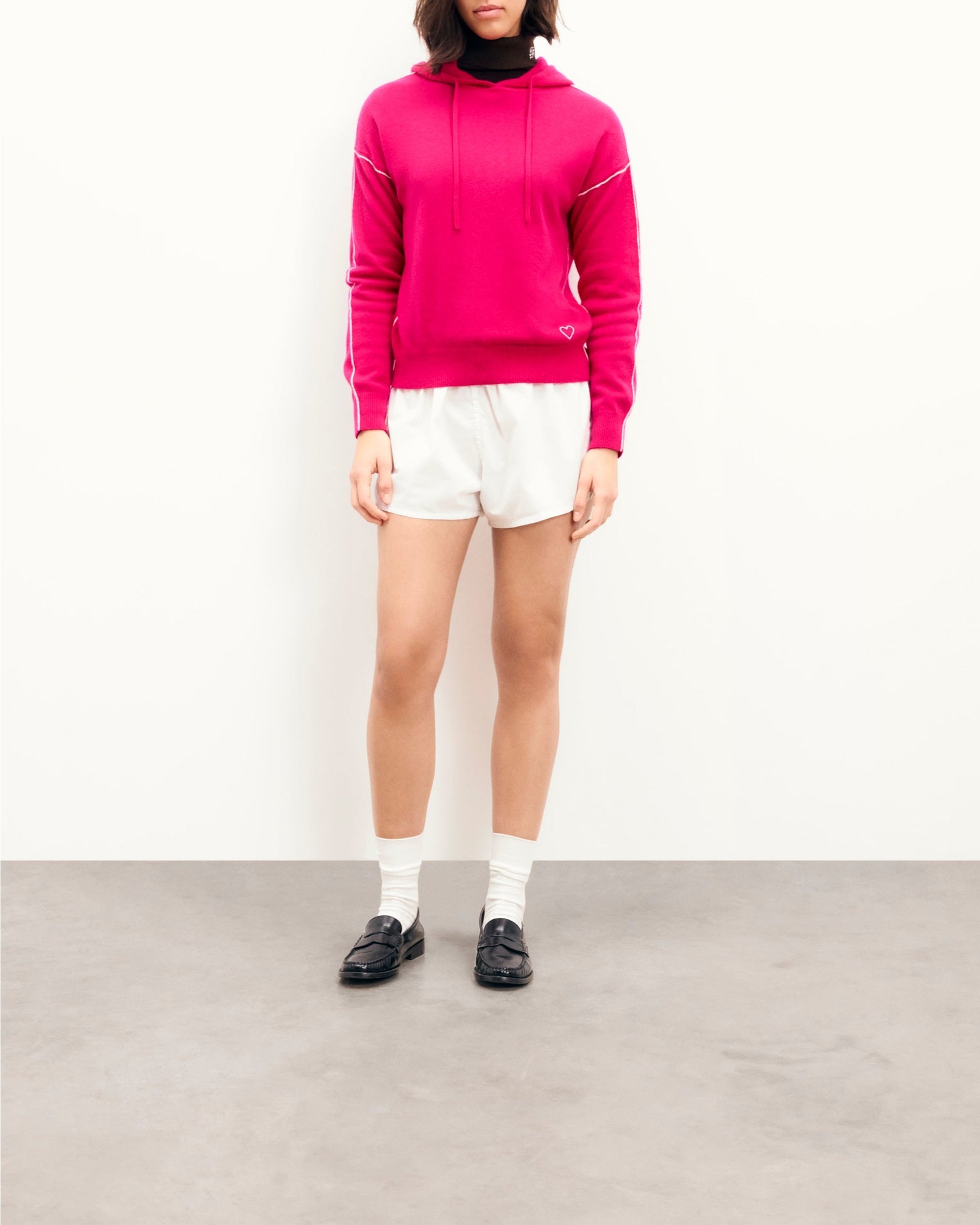 Hoodie Cœur en cachemire - Tropical Raspberry
