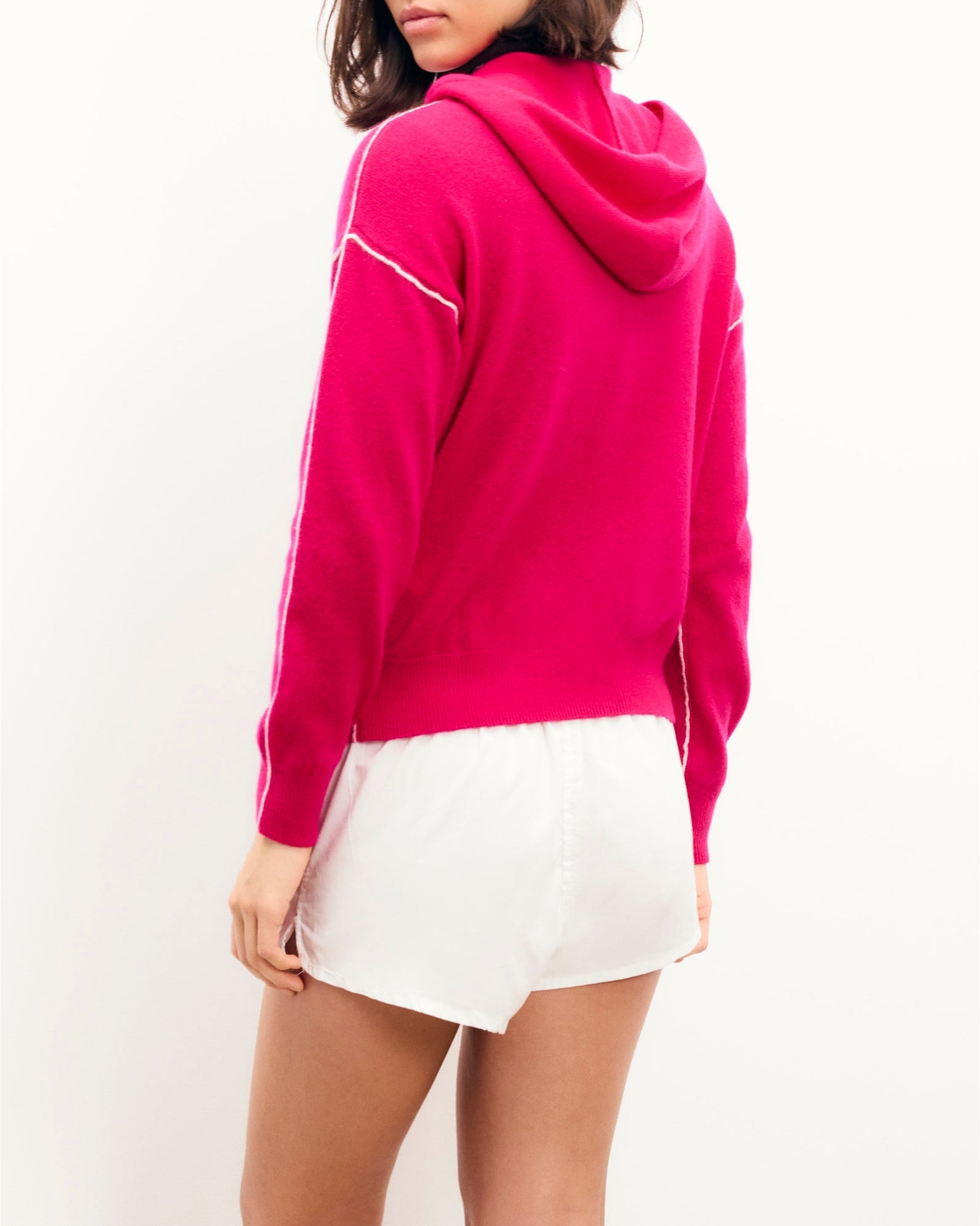 Hoodie Cœur en cachemire - Tropical Raspberry