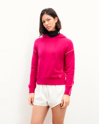 TROPICAL RASPBERRY / NEW / QTY : 76 / Pull Hoodie Liserés et Cœur - Tropical Raspberry