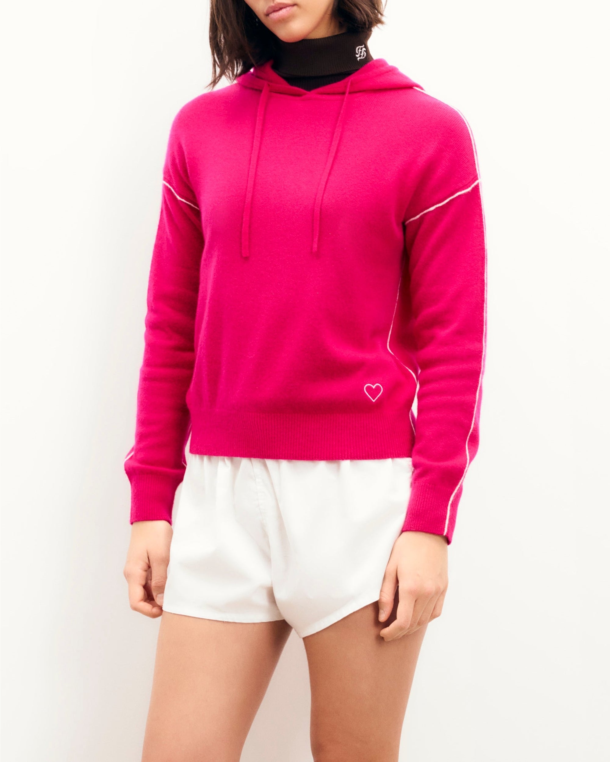 Hoodie Cœur en cachemire - Tropical Raspberry