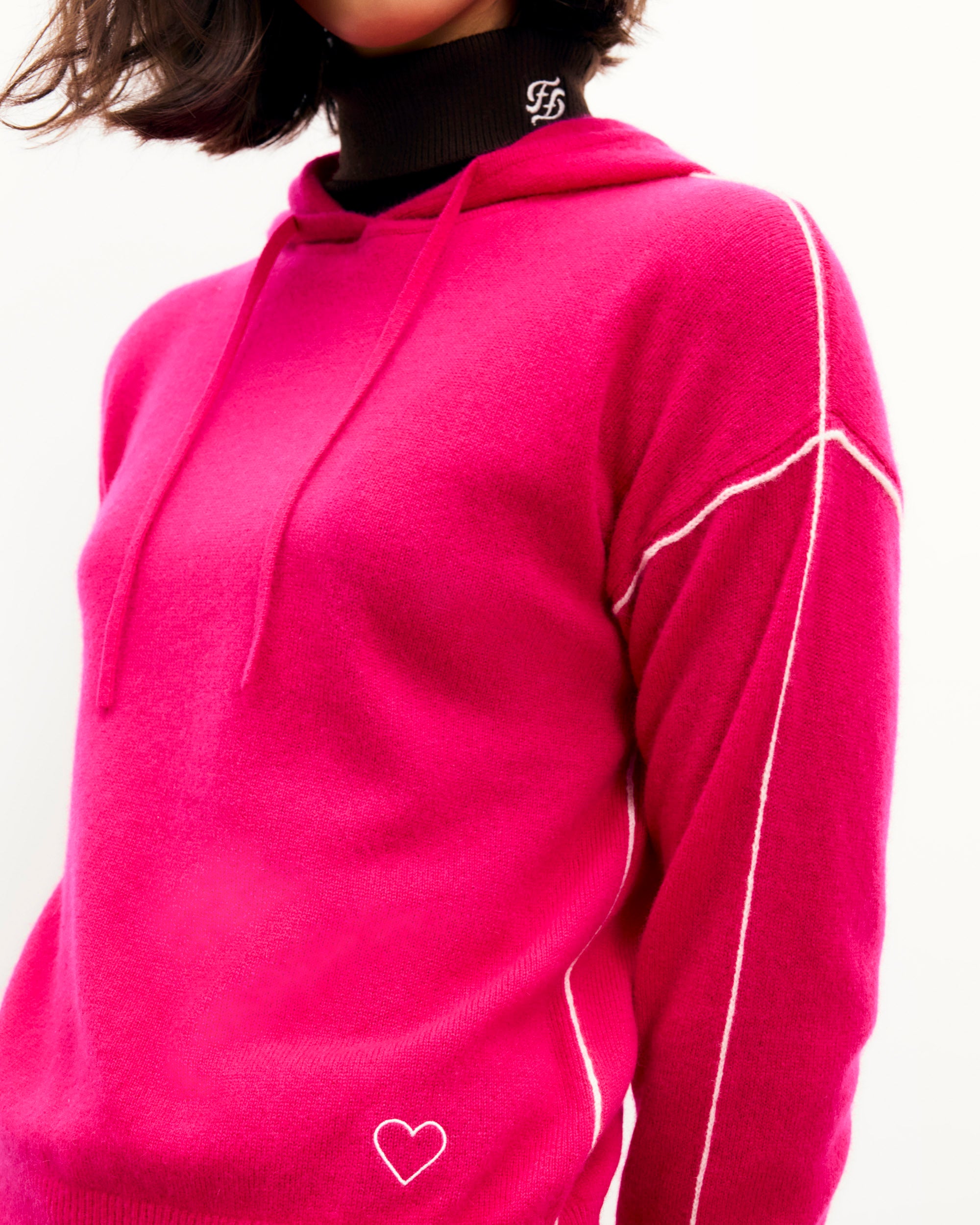 Hoodie Cœur en cachemire - Tropical Raspberry