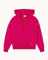 TROPICAL RASPBERRY / NEW / QTY : 76 / Pull Hoodie Liserés et Cœur - Tropical Raspberry
