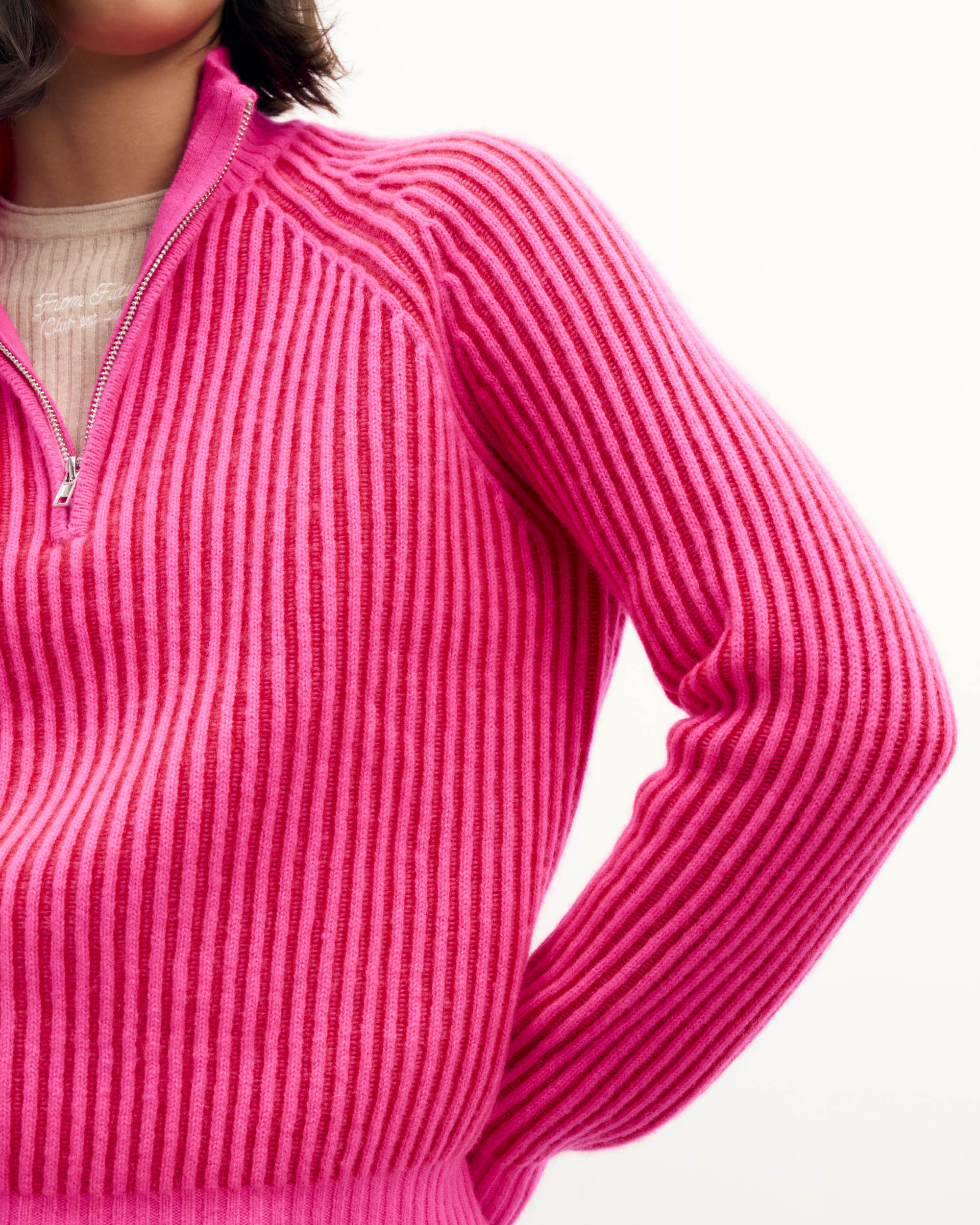 Pull à col camionneur en cachemire - Passion Red