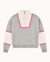 GRIS CHINE FONCE / NEW / QTY : 56 / Pull Col Camionneur Crochet - Gris Chine Fonce