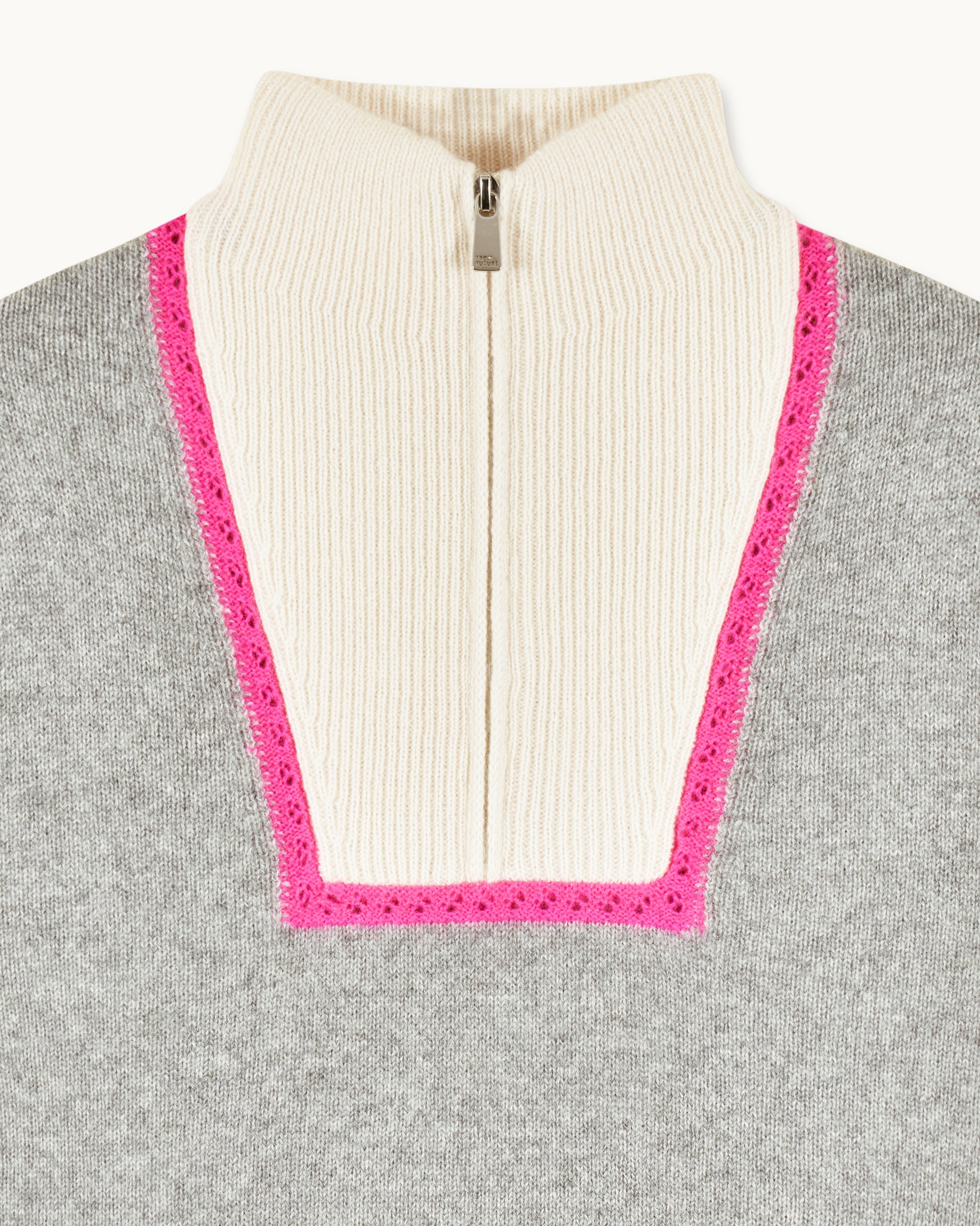 GRIS CHINE FONCE / NEW / QTY : 56 / Pull Col Camionneur Crochet - Gris Chine Fonce