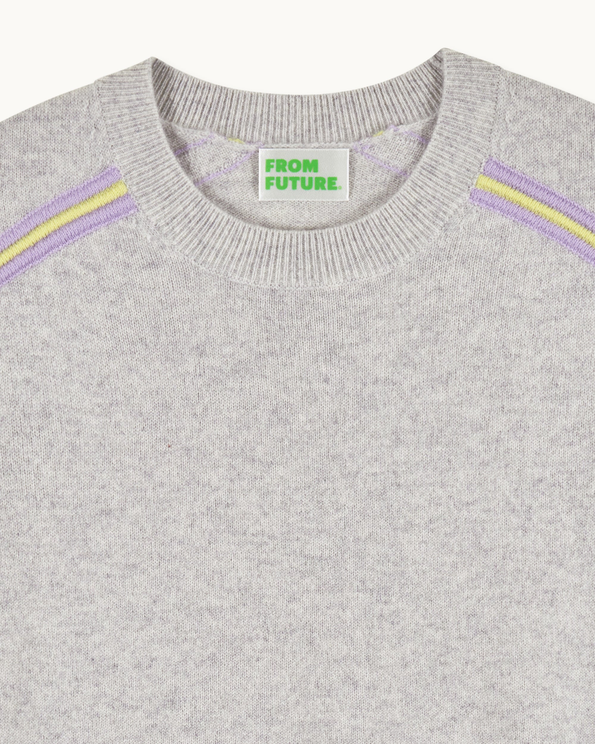 Pull à col rond en cachemire - Gris Chiné Clair