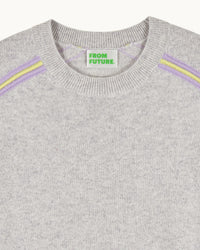 GRIS CHINE CLAIR / NEW / QTY : 35 / Pull Col Rond - Gris Chine Clair