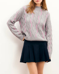 Pull à col rond en cachemire - Gris Chiné Foncé