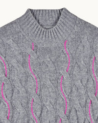 Pull à col rond en cachemire - Gris Chiné Foncé
