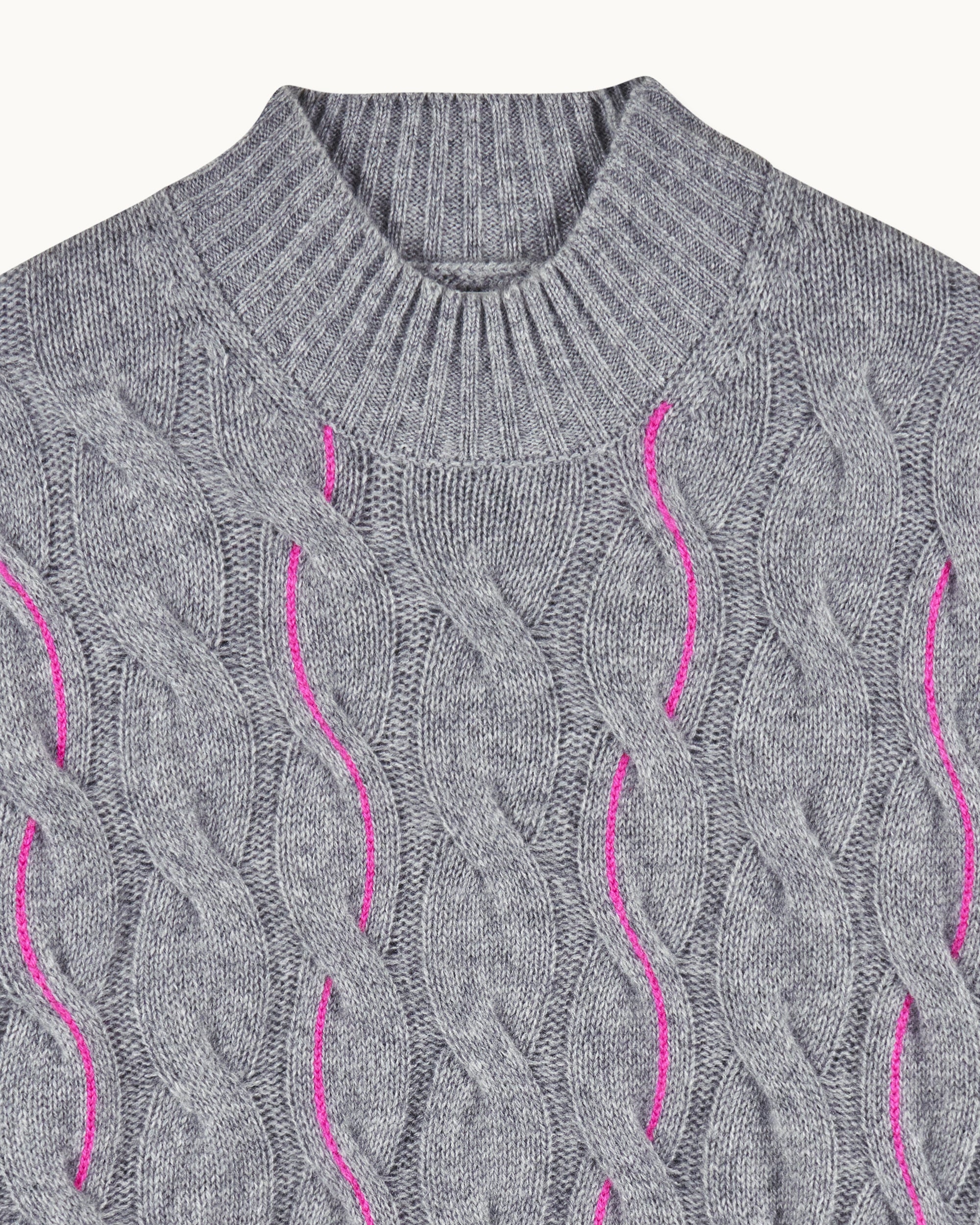 Pull à col rond en cachemire - Gris Chiné Foncé