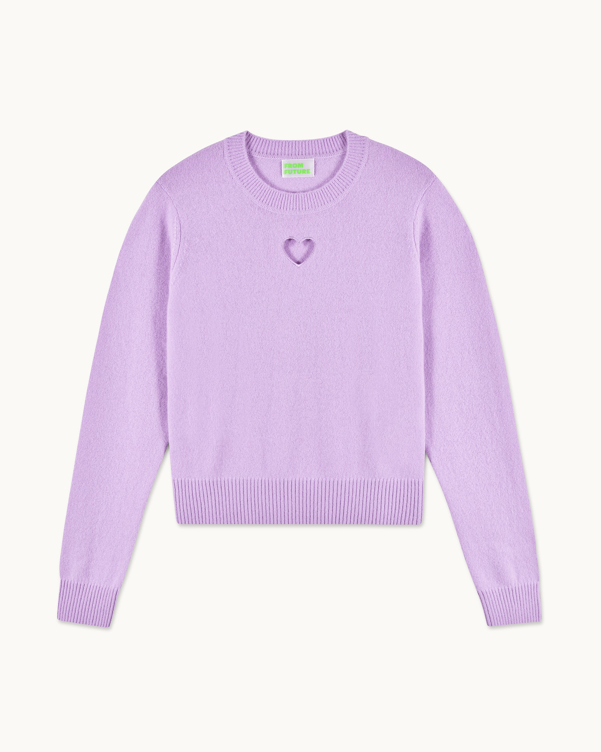 FANTASY LILAC / NEW / QTY : 57 / Pull Col Rond Cœur Ajouré - Fantasy Lilac