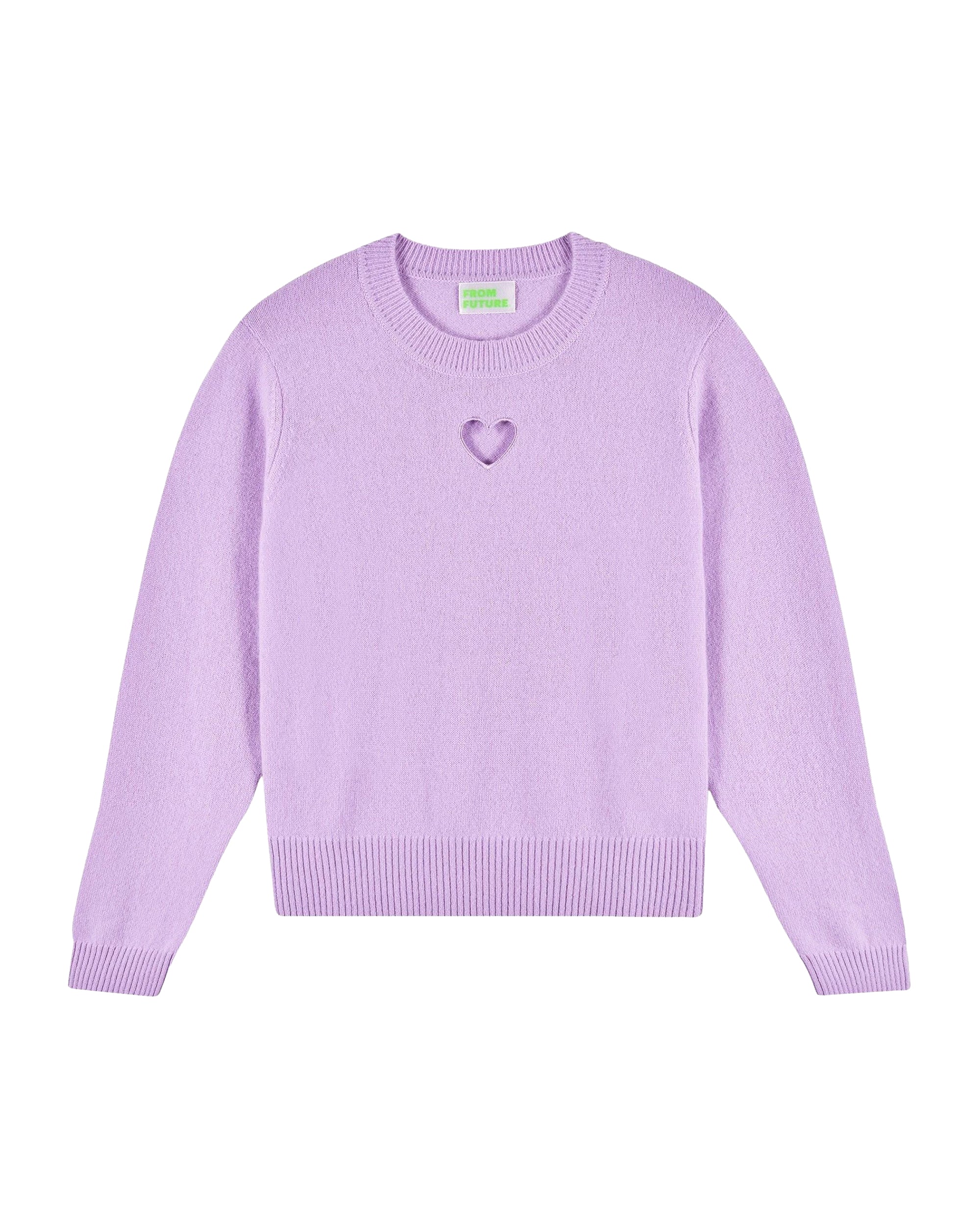 Pull à col rond Cœur ajouré en cachemire - Fantasy Lilac