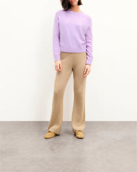 Pull à col rond Cœur brodé en cachemire - Fantasy Lilac