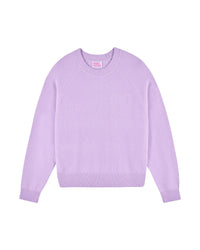 Pull à col rond Cœur brodé en cachemire - Fantasy Lilac