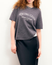 Pull à col rond Racing Club en cachemire - Anthracite