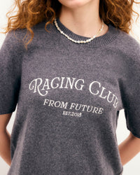 Pull à col rond Racing Club en cachemire - Anthracite