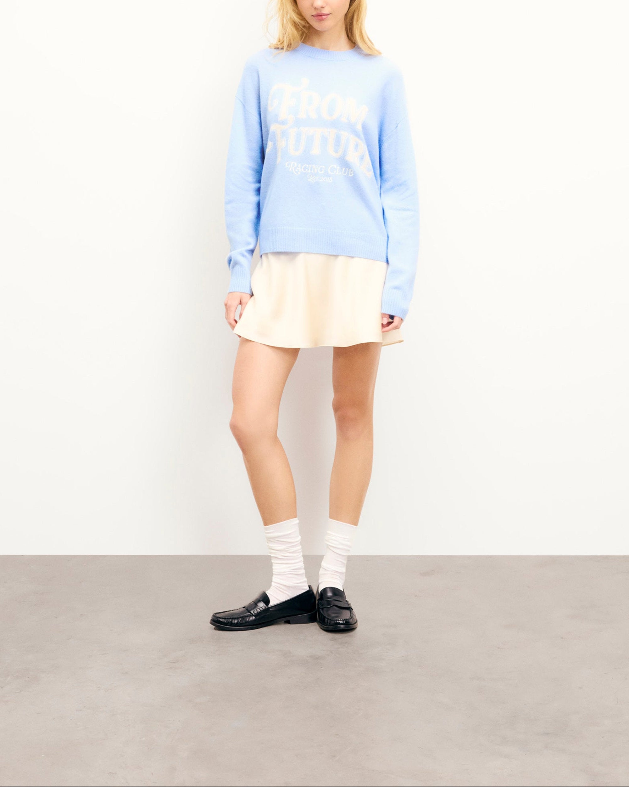 ZZ HORS LIGNE Pull à col rond From Future en cachemire - Baby Blue