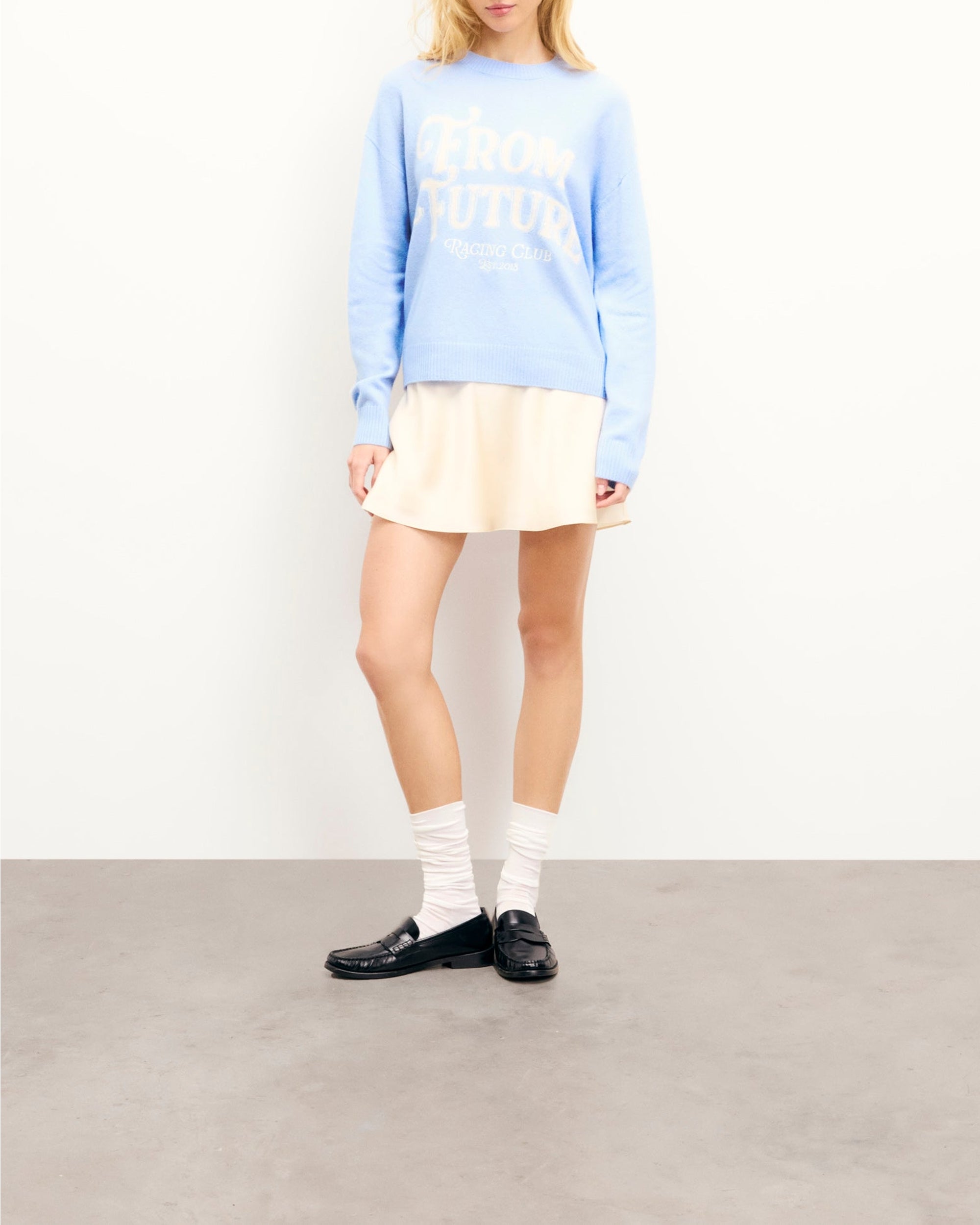 Pull à col rond From Future en cachemire - Baby Blue