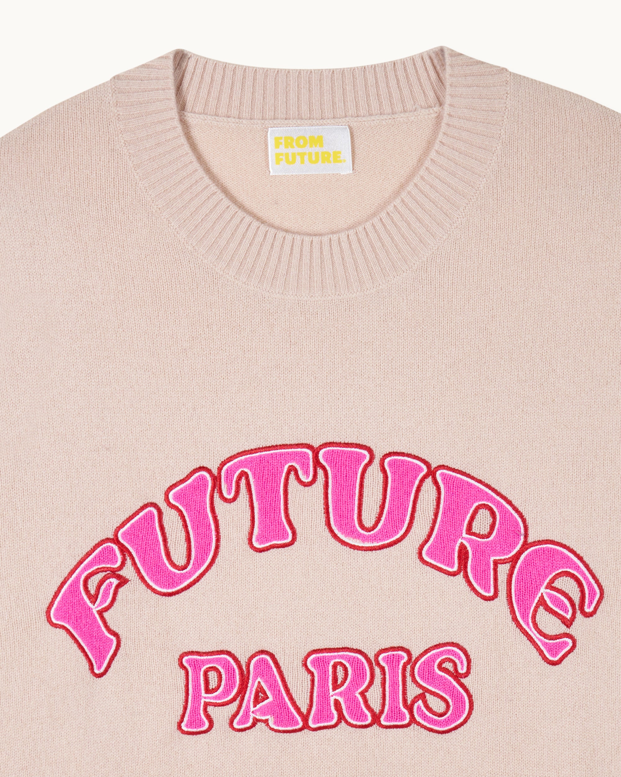 Pull à col rond From Future Paris en cachemire - Light Beige