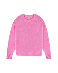 Pull oversize à col rond en cachemire - Fantasy Pink