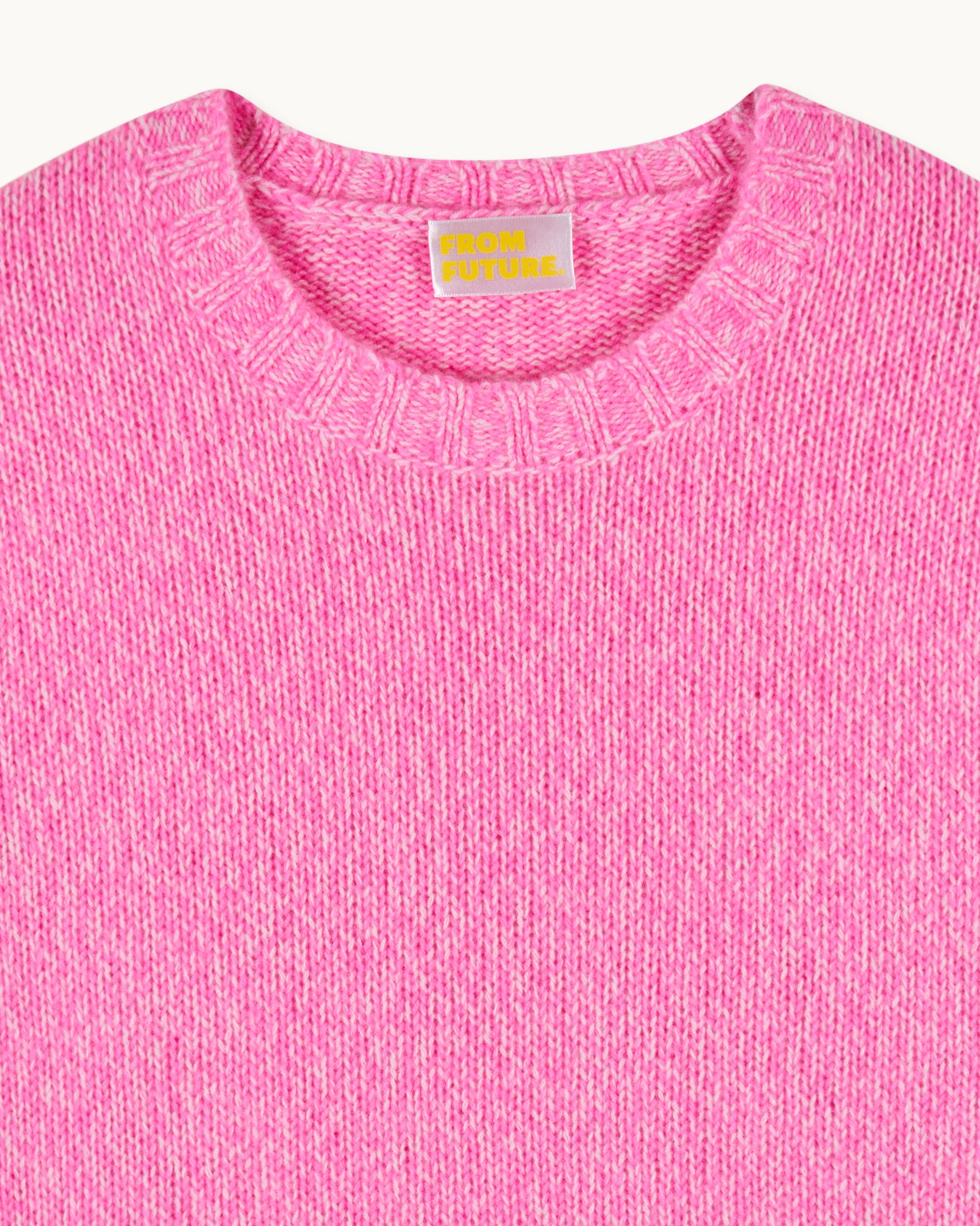 Pull oversize à col rond en cachemire - Fantasy Pink