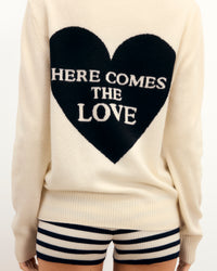 ECRU / NEW / QTY : 43 / Pull Unisexe Saint Valentin Col Rond - Ecru