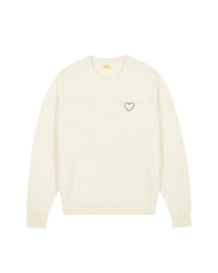 Pull à col rond Saint Valentin en cachemire - Ecru