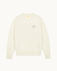 ECRU / NEW / QTY : 43 / Pull Unisexe Saint Valentin Col Rond - Ecru