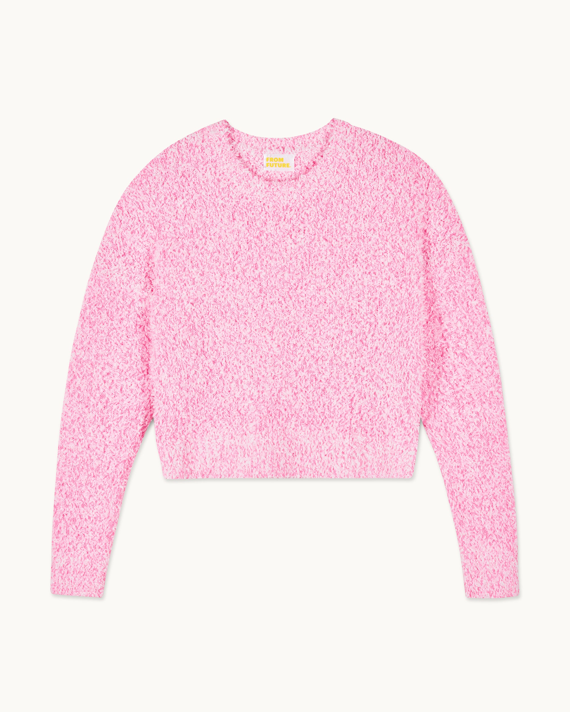FANTASY PINK / NEW / QTY : 59 / Pull Col Rond Court Fil Fantaisie Contraste - Fantasy Pink