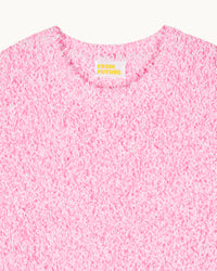 FANTASY PINK / NEW / QTY : 59 / Pull Col Rond Court Fil Fantaisie Contraste - Fantasy Pink