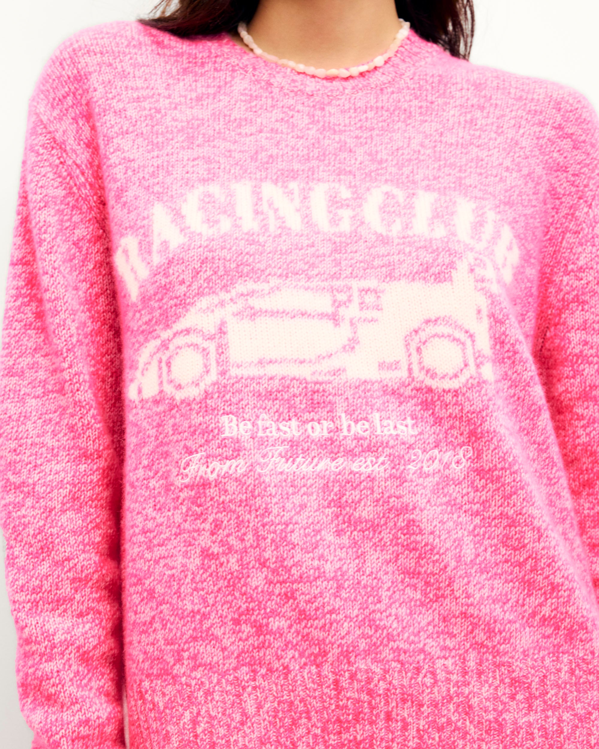Pull à col rond en cachemire - Electric Pink