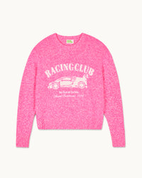 ELECTRIC PINK MOULINE / NEW / QTY : 69 / Pull Col Rond - Electric Pink Mouline