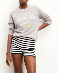 Pull à col rond Racing Club en cachemire - Gris Chiné Foncé