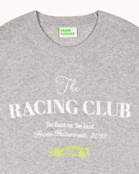 Pull à col rond Racing Club en cachemire - Gris Chiné Foncé