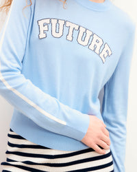 Pull à col rond Future en laine - Baby Blue