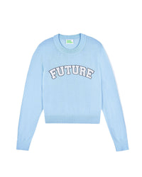 Pull à col rond Future en laine - Baby Blue