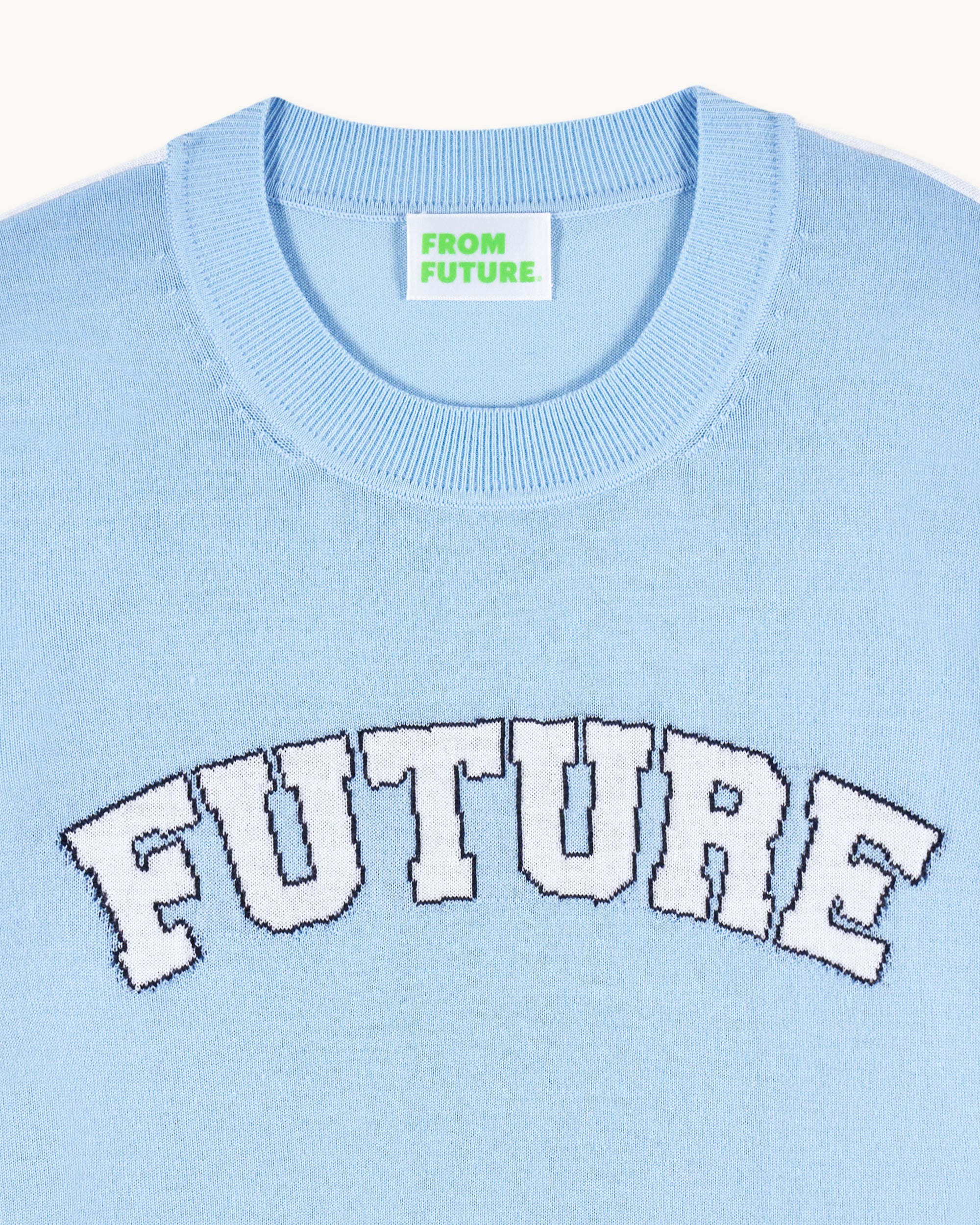 Pull à col rond Future en laine - Baby Blue