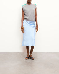Pull sans manches multicolore en cachemire - Gris Chiné Foncé