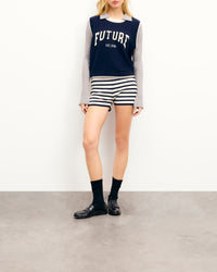 Pull sans manches Future en cachemire - Navy
