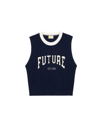 Pull sans manches Future en cachemire - Navy