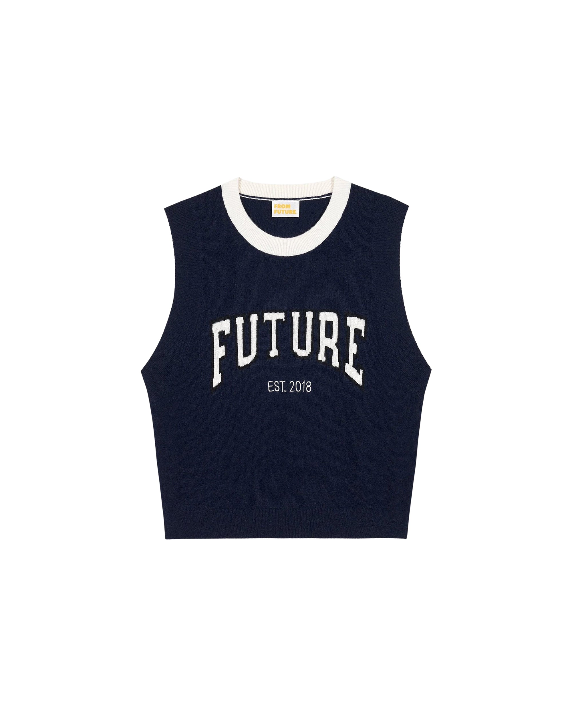 Pull sans manches Future en cachemire - Navy