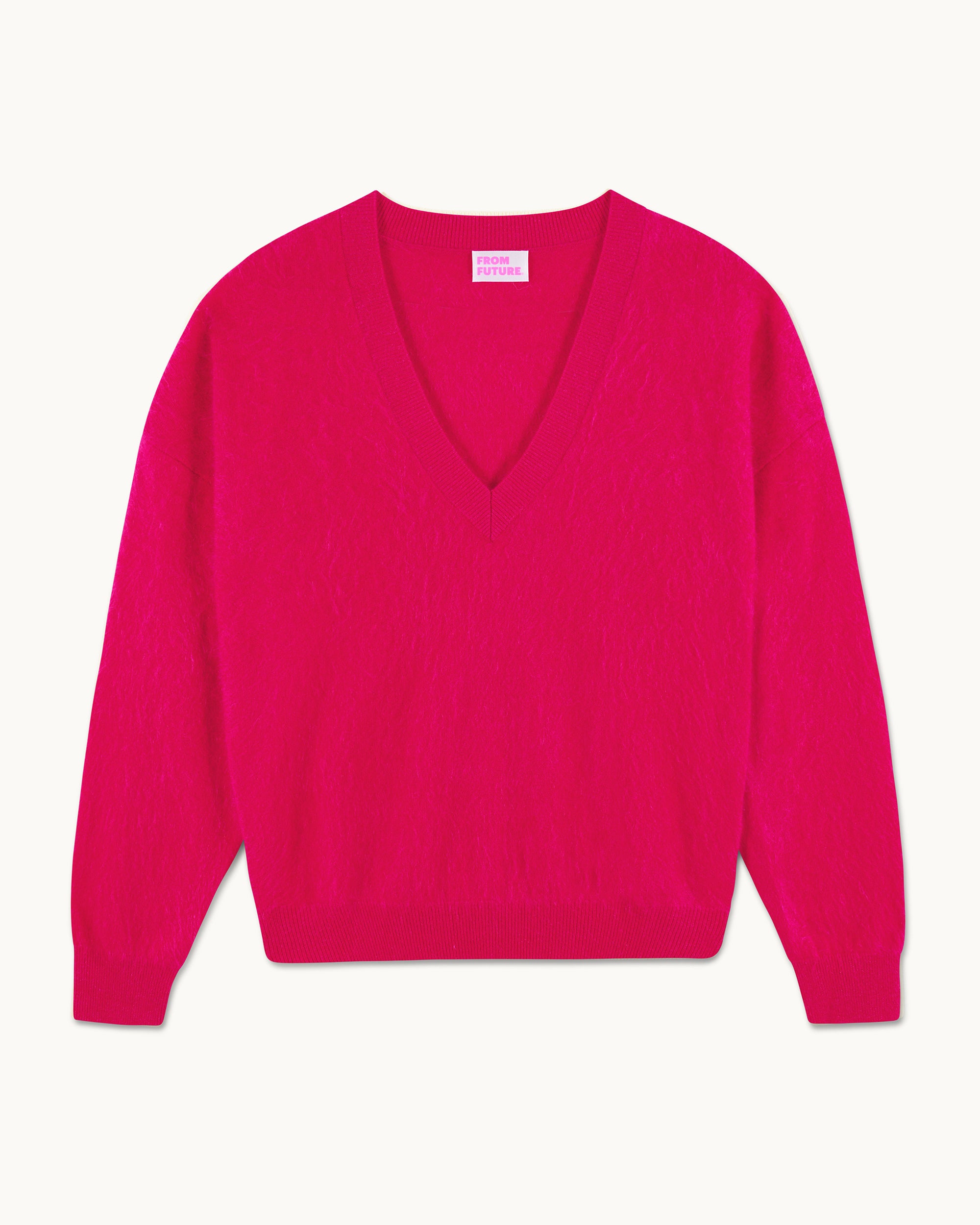 TROPICAL RASPBERRY / NEW / QTY : 30 / Pull Col V Cachemire Brossé - Tropical Raspberry