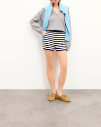 Pull à col V en cachemire - Gris Chiné Foncé