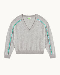 GRIS CHINE FONCE / NEW / QTY : 43 / Pull Col V - Gris Chine Fonce
