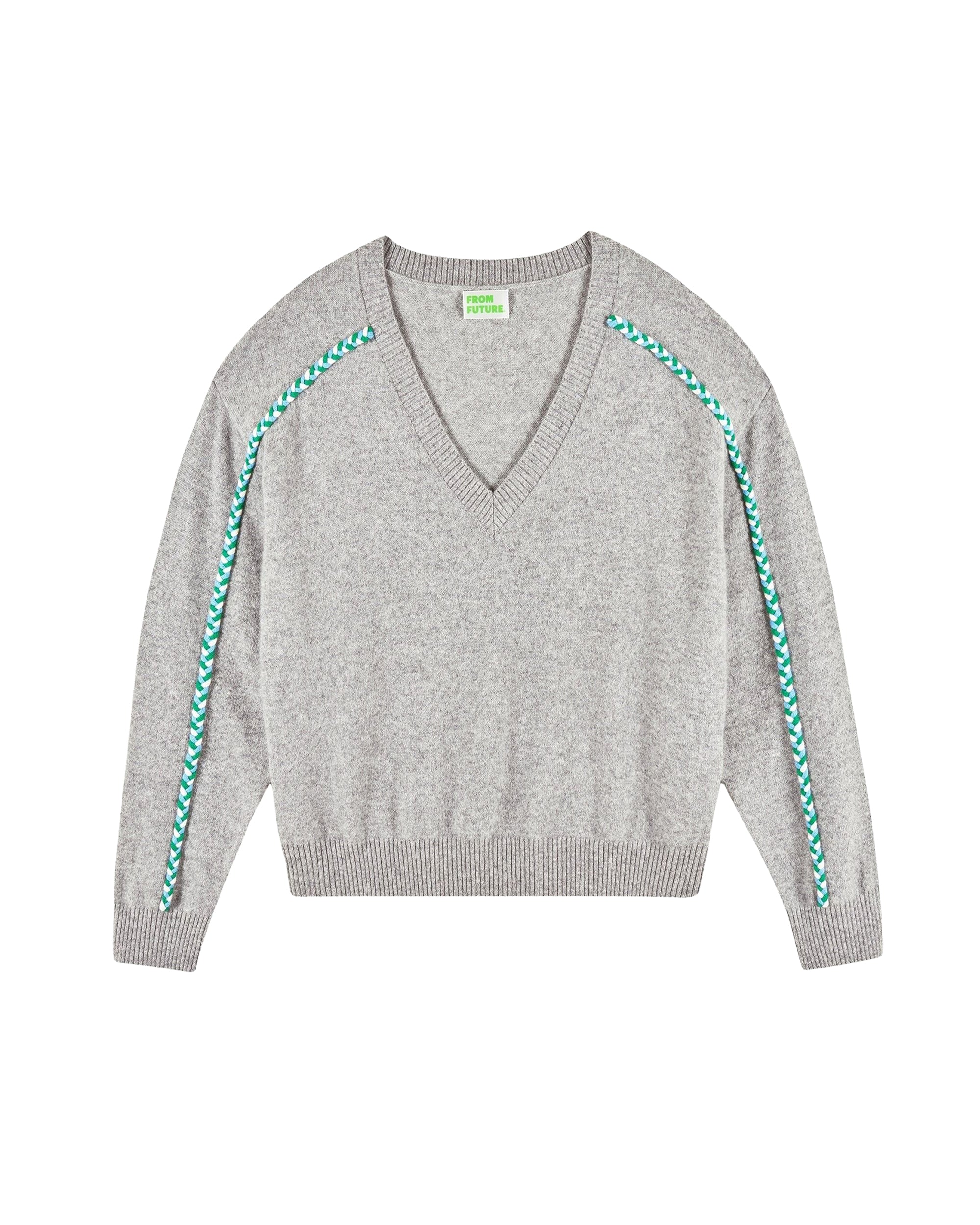 Pull à col V en cachemire - Gris Chiné Foncé