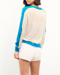Pull à col V en laine - Ecru