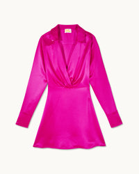 TROPICAL RASPBERRY / NEW / QTY : 124 / Robe Courte Manches Longues Bella - Tropical Raspberry