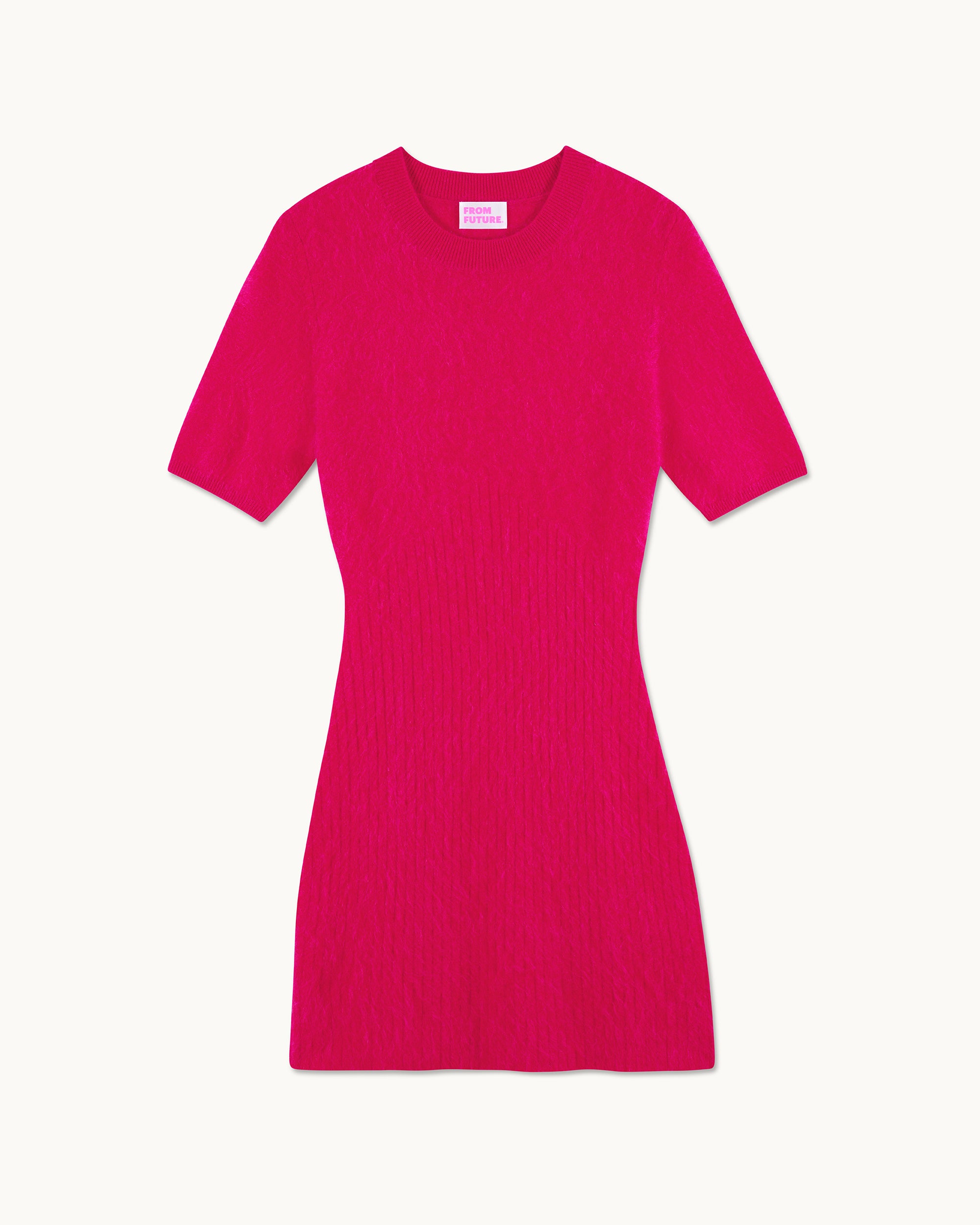 TROPICAL RASPBERRY / NEW / QTY : 17 / Robe Courte Cachemire Brossé - Tropical Raspberry